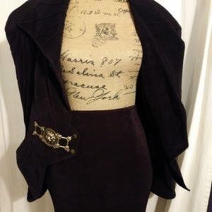 EUC Black Jacket And Skirt Set Lion Accent